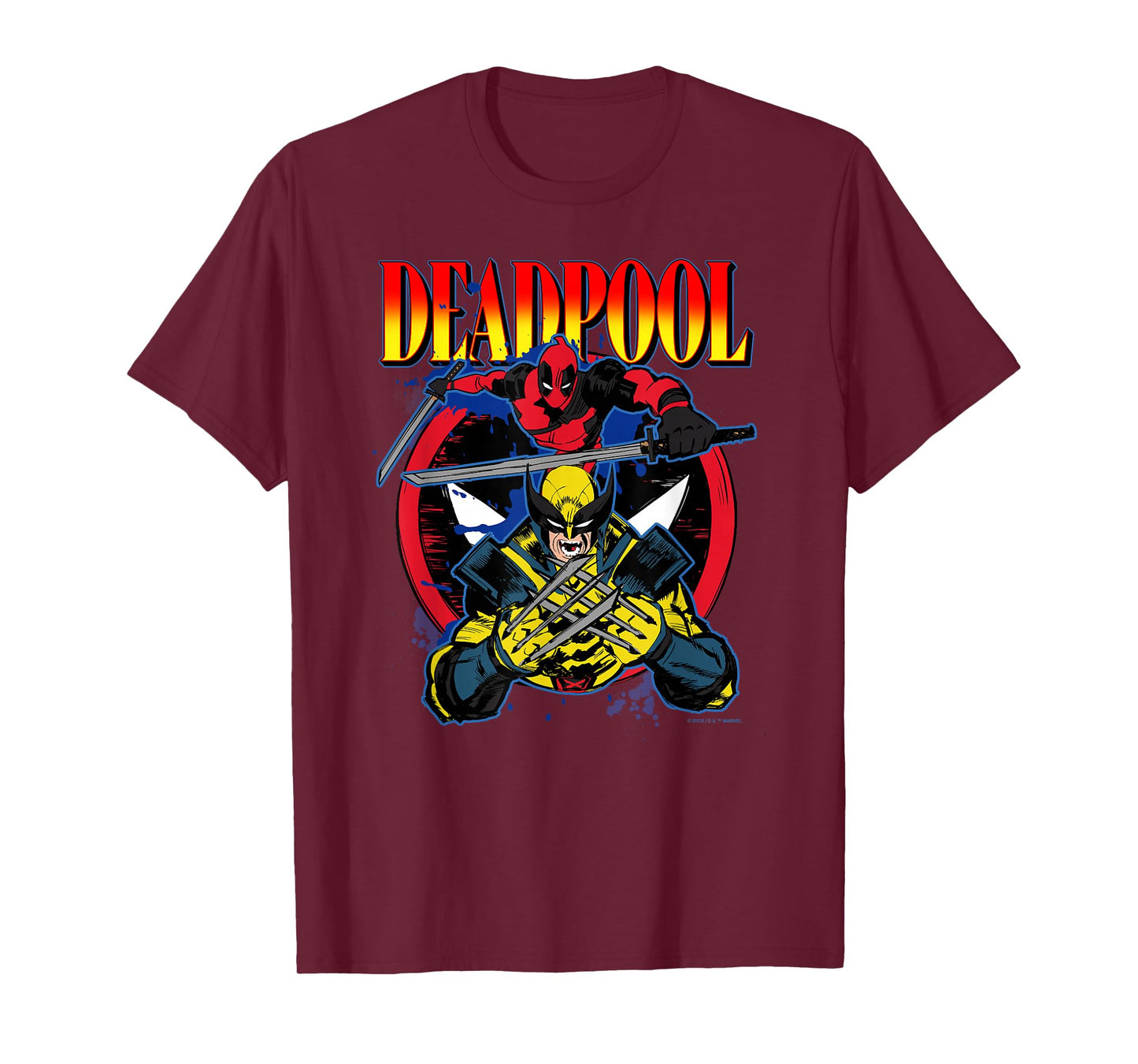 Marvel Deadpool & Wolverine Iconic Buds Big Chest Logo T-Shirt