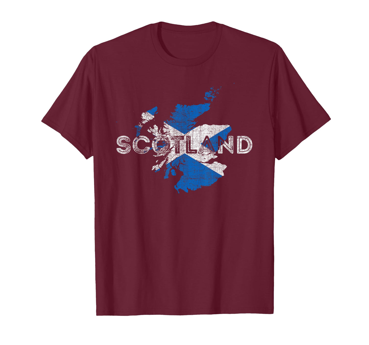 Scottish Map and Flag Souvenir - Distressed Scotland T-Shirt