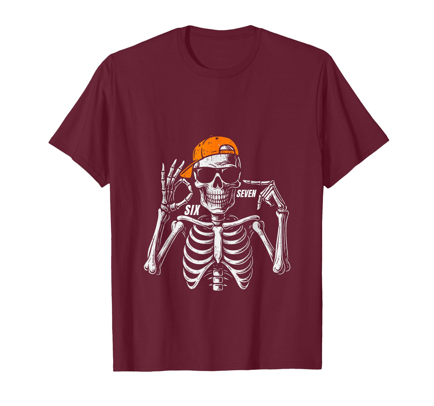 67 Meme Trendy Skeleton Halloween Funny Six Seven Gen Alpha T-Shirt