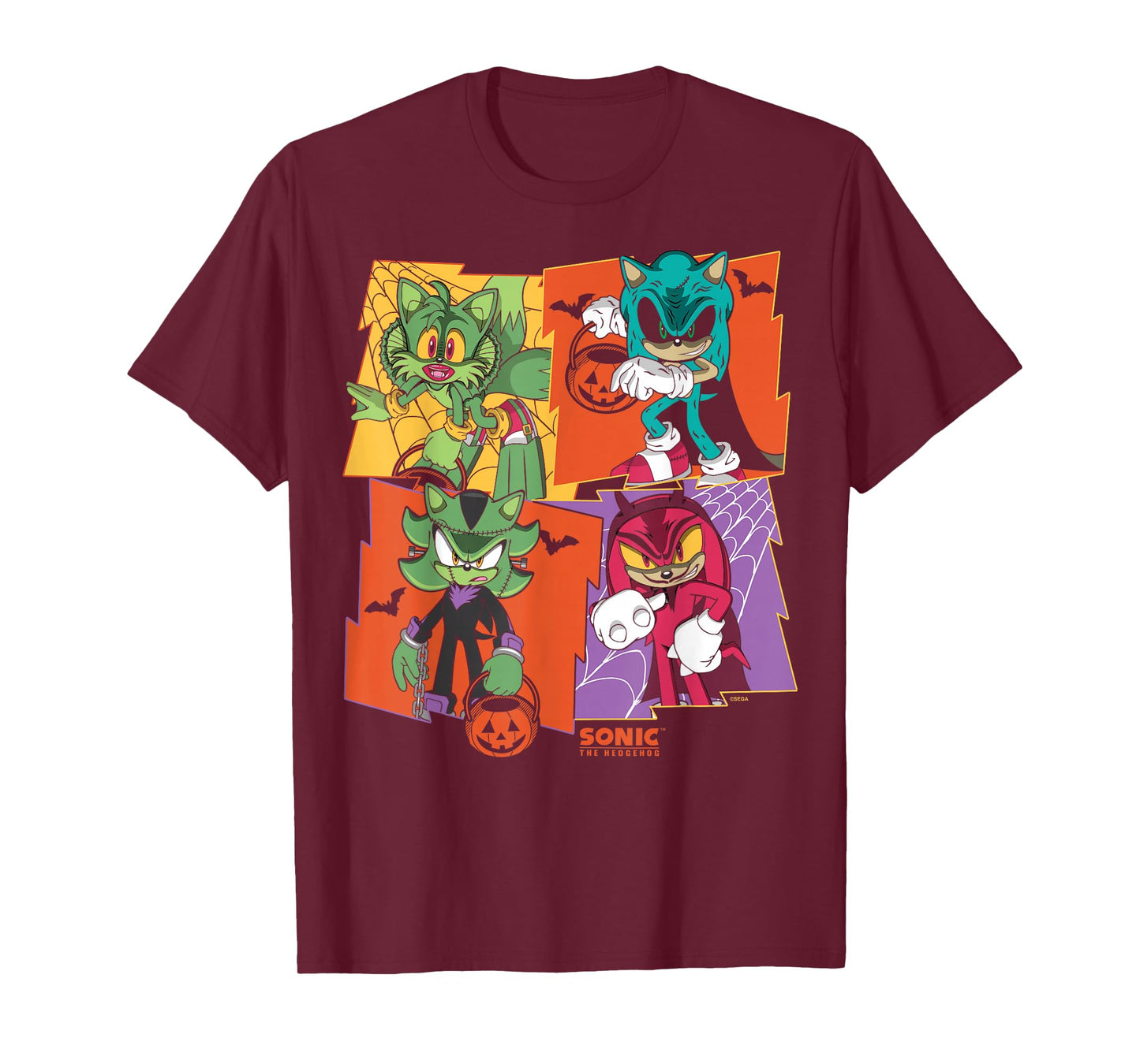 Sonic The Hedgehog Halloween Creepy Monster Portraits T-Shirt
