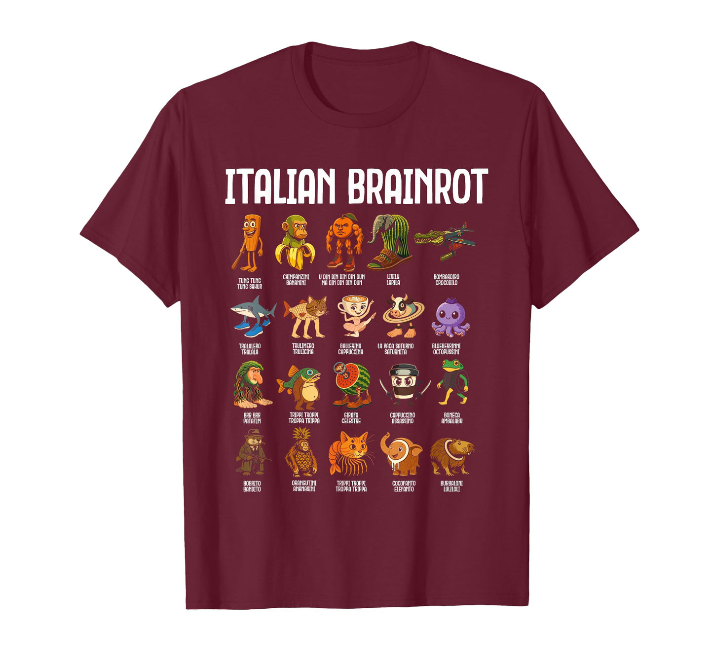 Italian Brainrot Italian Brainrot Funny Memes Boys T-Shirt