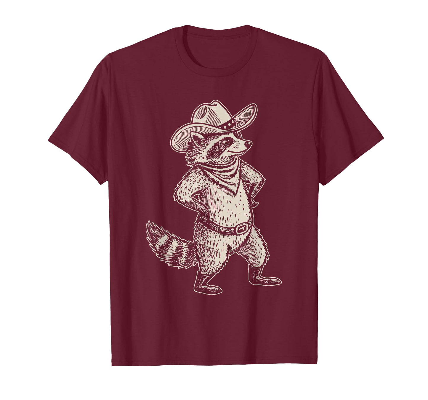 Vintage Raccoon Western Country Trash Panda Cowgirl Cowboy T-Shirt