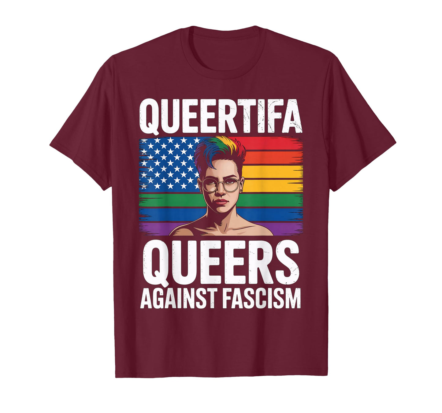 Queertifa Queers Against Fascism Resist No Kings LGBTQ Pride T-Shirt