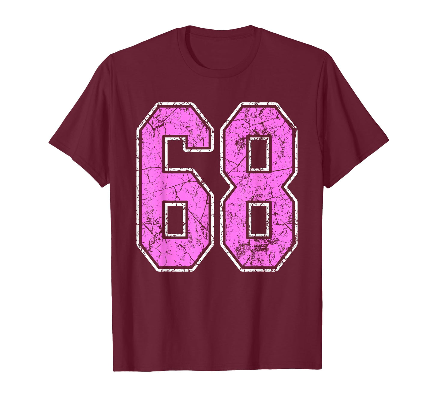 Grunge Pink and Pink Number 68 Jersey Player Uniform #68 T-Shirt