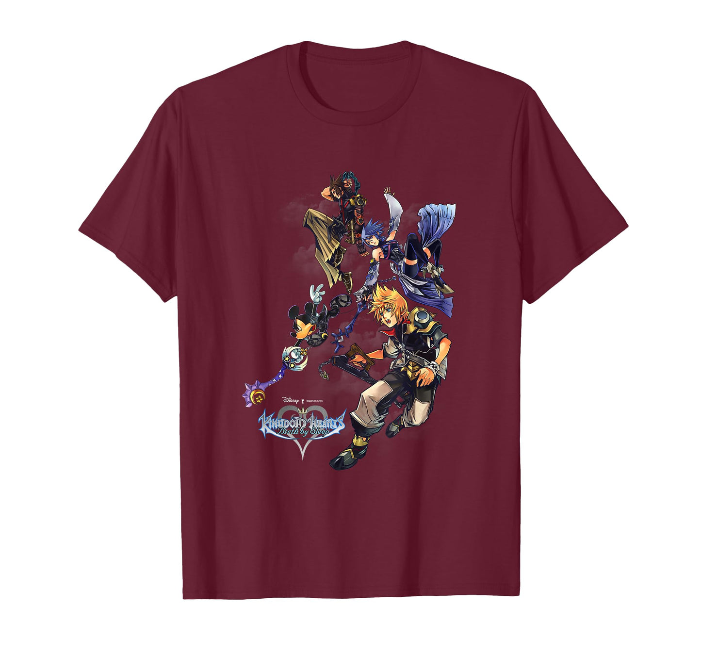 Disney Kingdom Hearts Mickey & Heroes Falling Group Shot T-Shirt