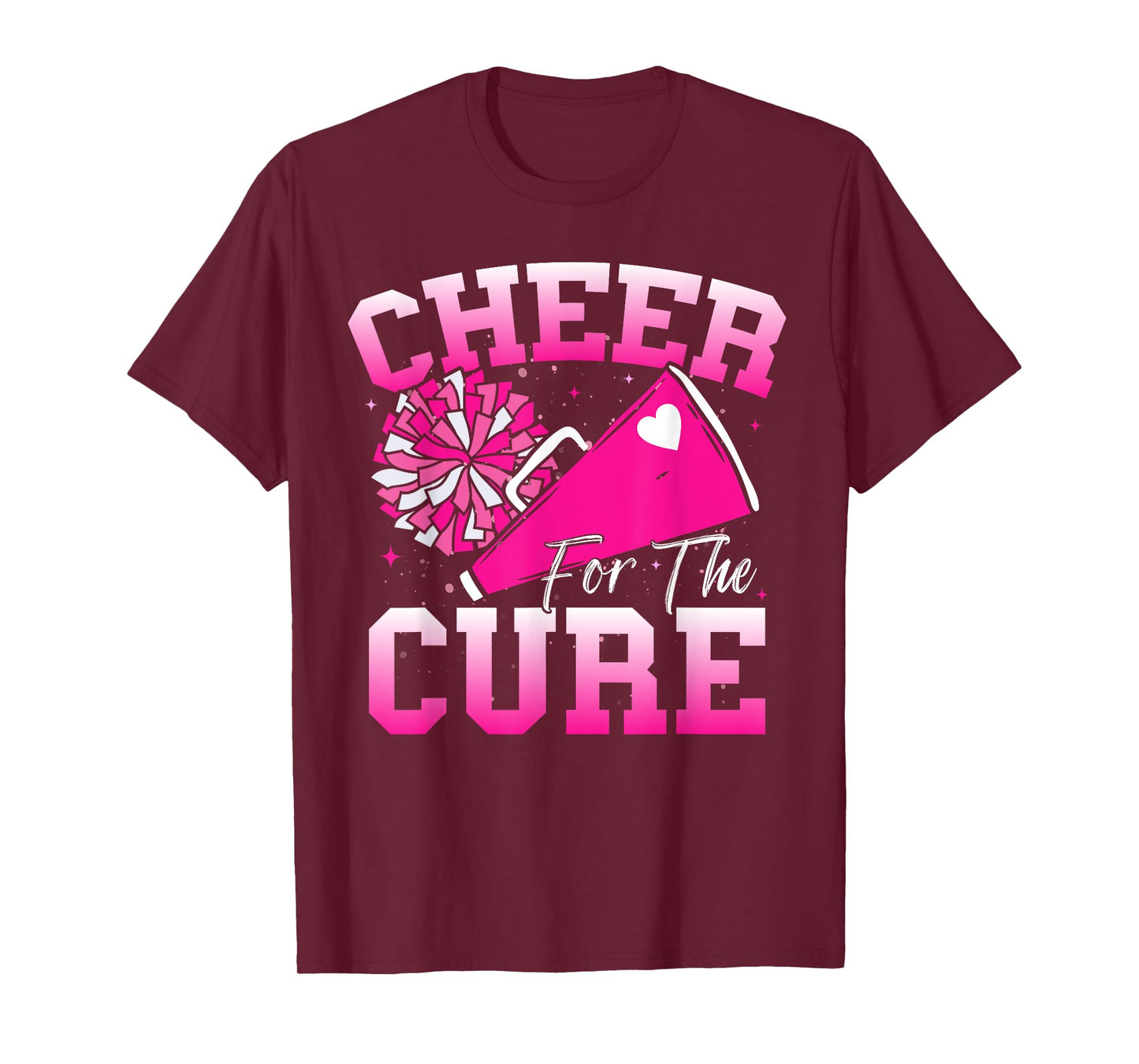 Cheer For The Cure Sport Breast Cancer Awareness Cheerleader T-Shirt