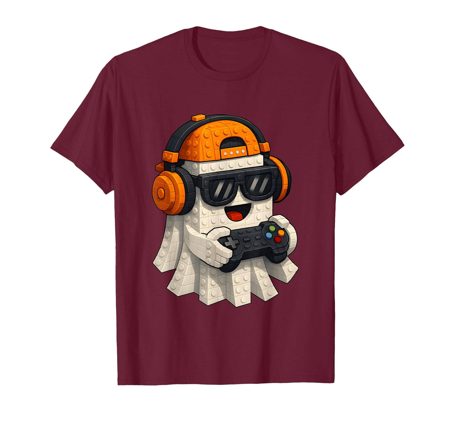 Building Brick Boo Gaming Halloween Costumes Kids Boys T-Shirt
