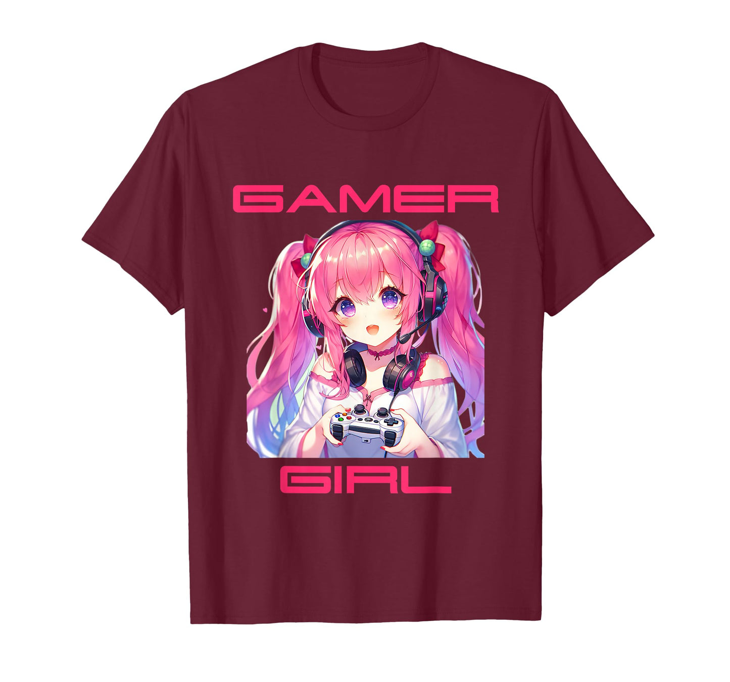 Gamer Girl Anime Birthday Gaming Graphic Teen Girls Women T-Shirt
