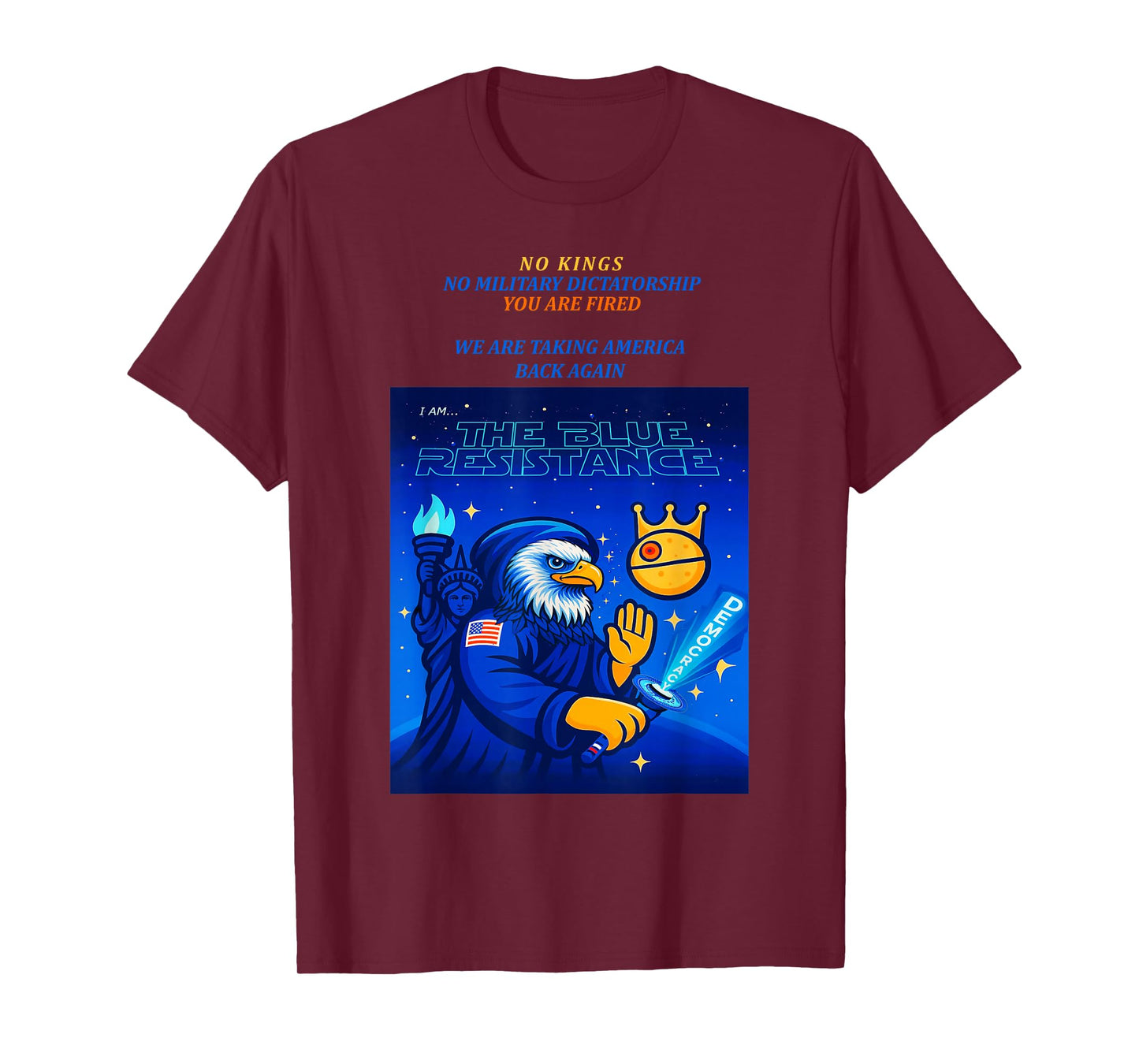 No Kings, Resist, Dictator,Liberty,Eagle,Democracy,Political T-Shirt