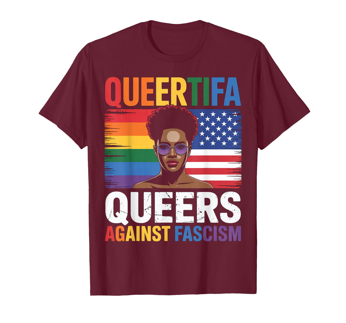 Queertifa Black Queers Against Fascism Resist No Kings LGBTQ T-Shirt