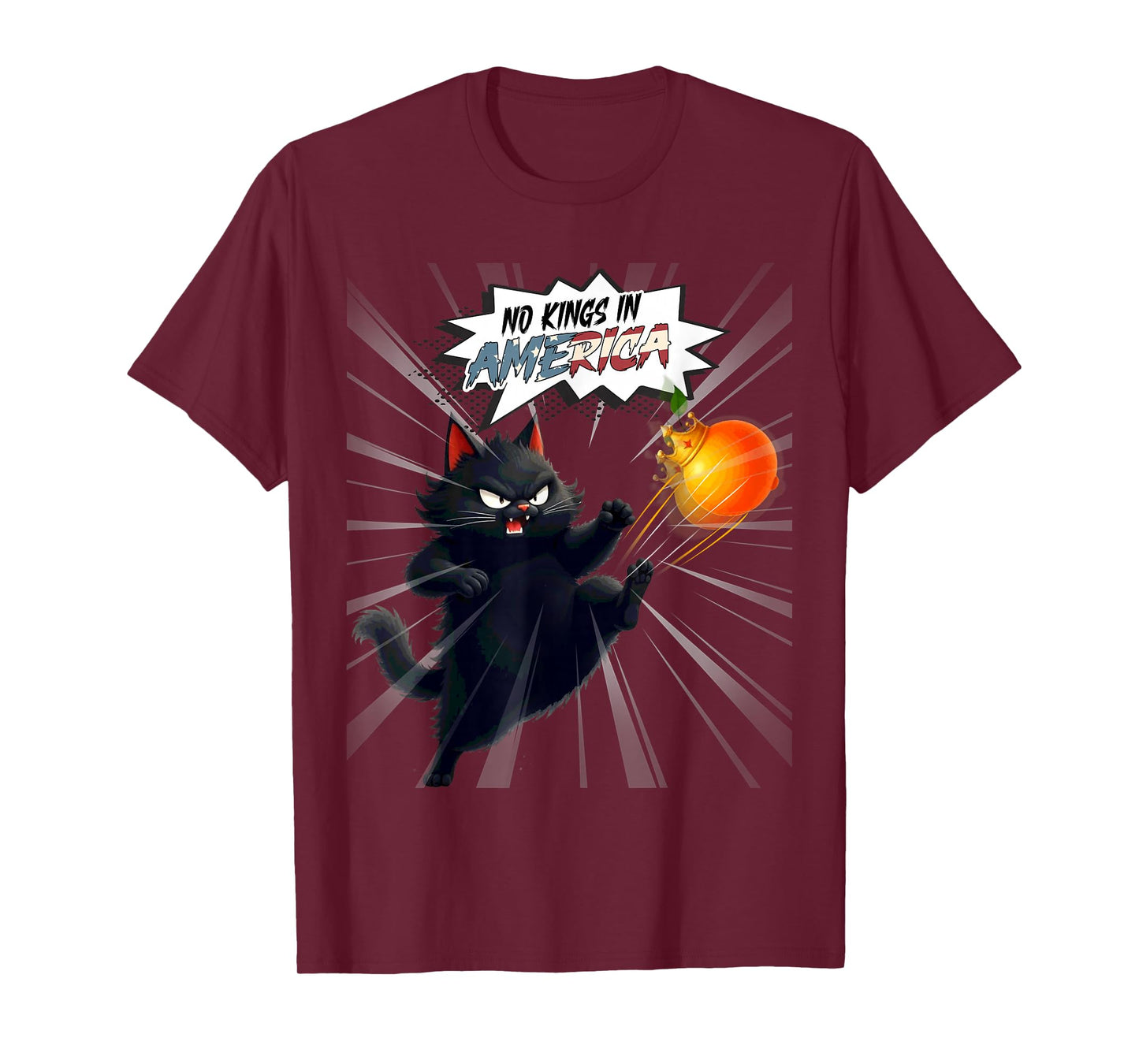 No Kings In America We The People Political Funny Cat T-Shirt