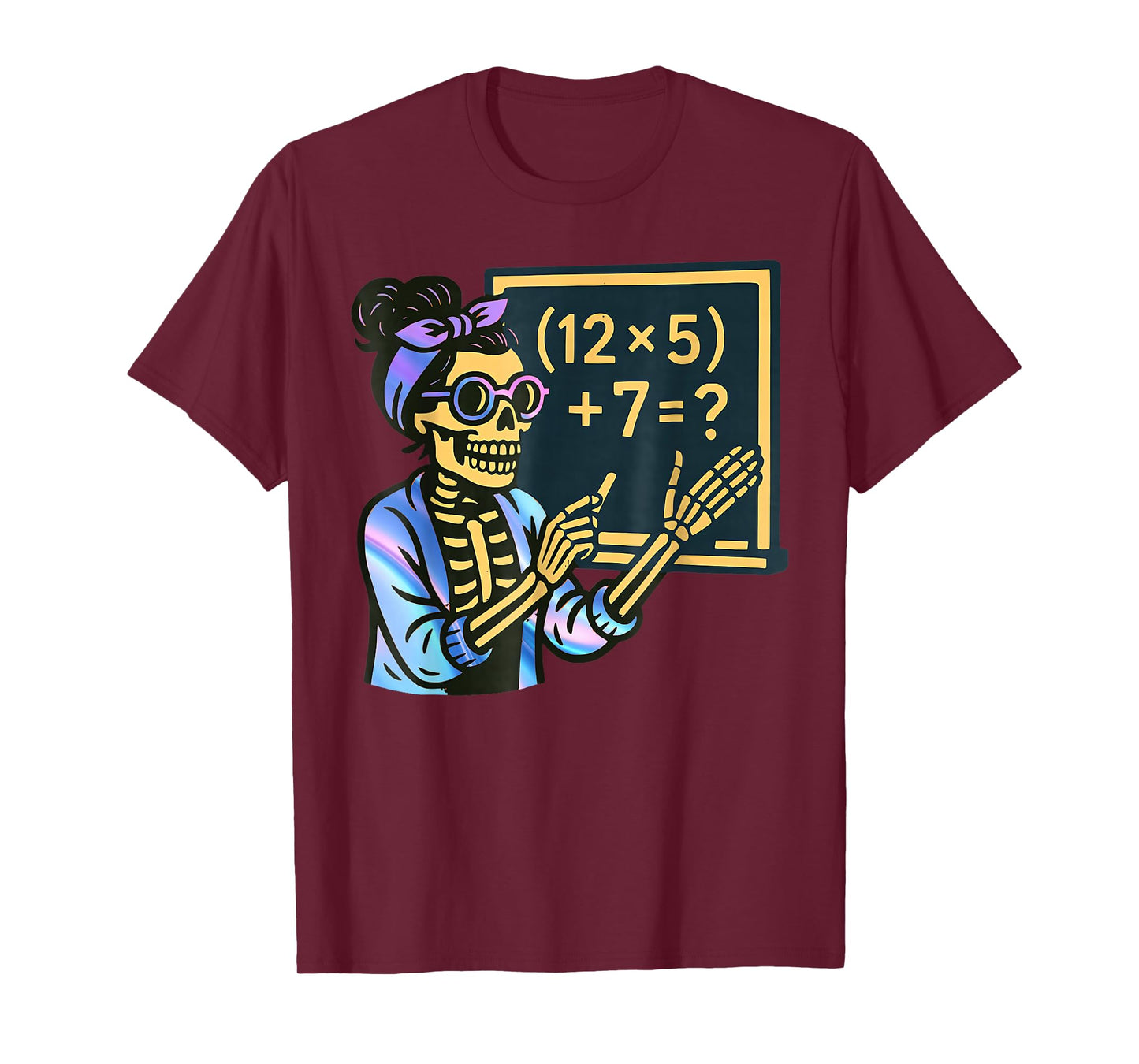 Halloween Teacher Six Seven Meme 6 7 Skeleton Spooky Costume T-Shirt