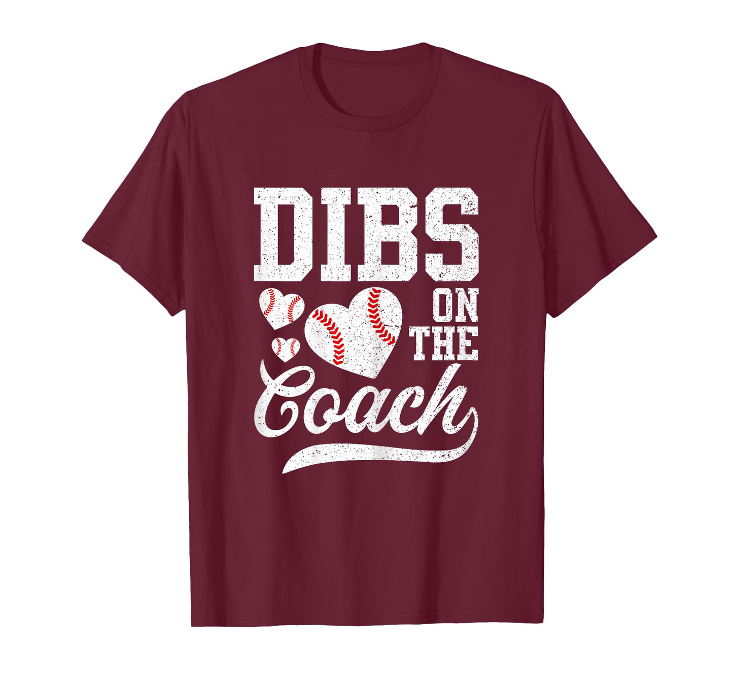 Womens Womens Dibs On The Coach - Coach's Wife Quote Baseball Mom T-Shirt