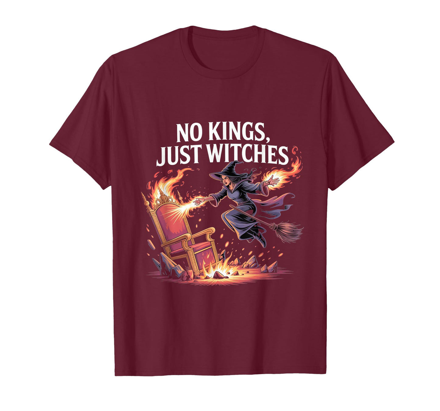 No Kings Just Witches Empowering Witchcraft Halloween T-Shirt