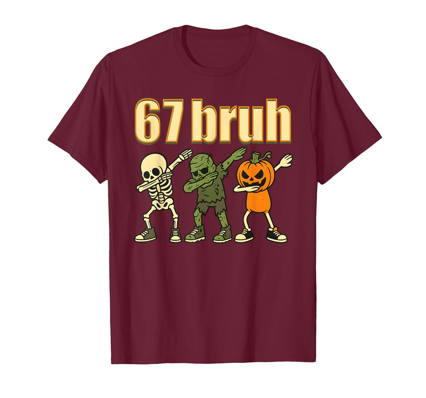 67 Halloween Bruh Funny Brainrot Meme Six Seven Boys Kids T-Shirt