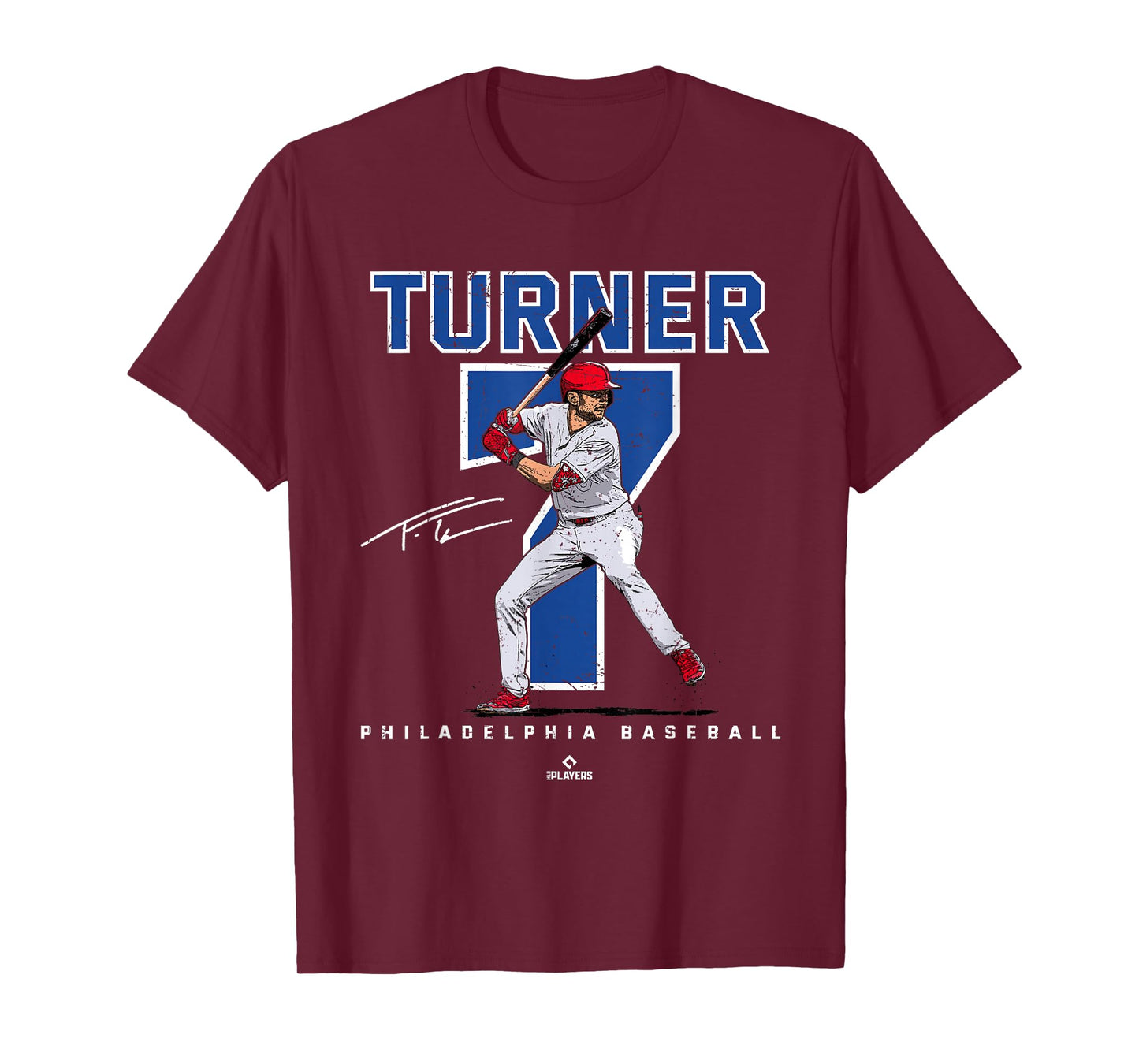 Number and Portrait Trea Turner Philadelphia MLBPA T-Shirt