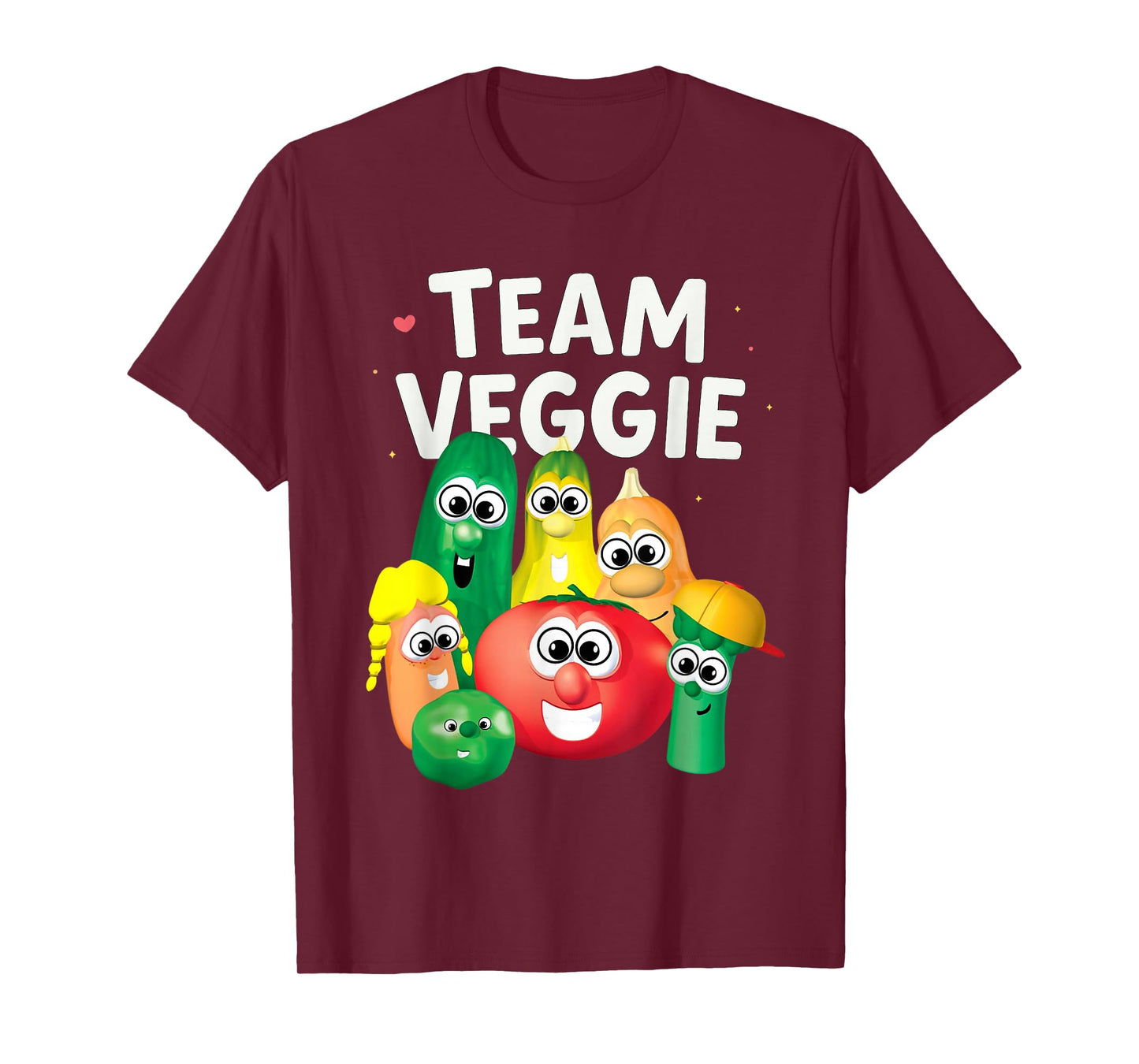 Team Veggie Playful Vegetable Characters Art T-Shirt