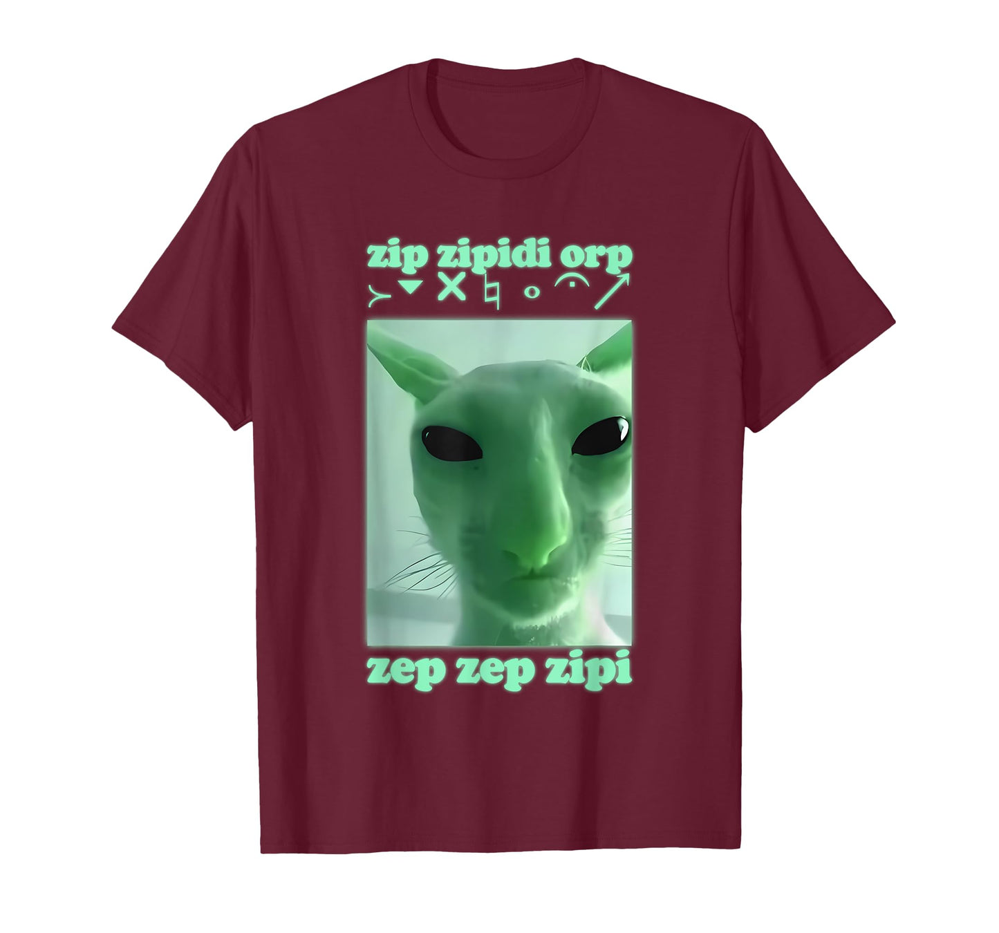 Funny Alien Cat Dank Meme Cringe Cat Woman Man Kids T-Shirt