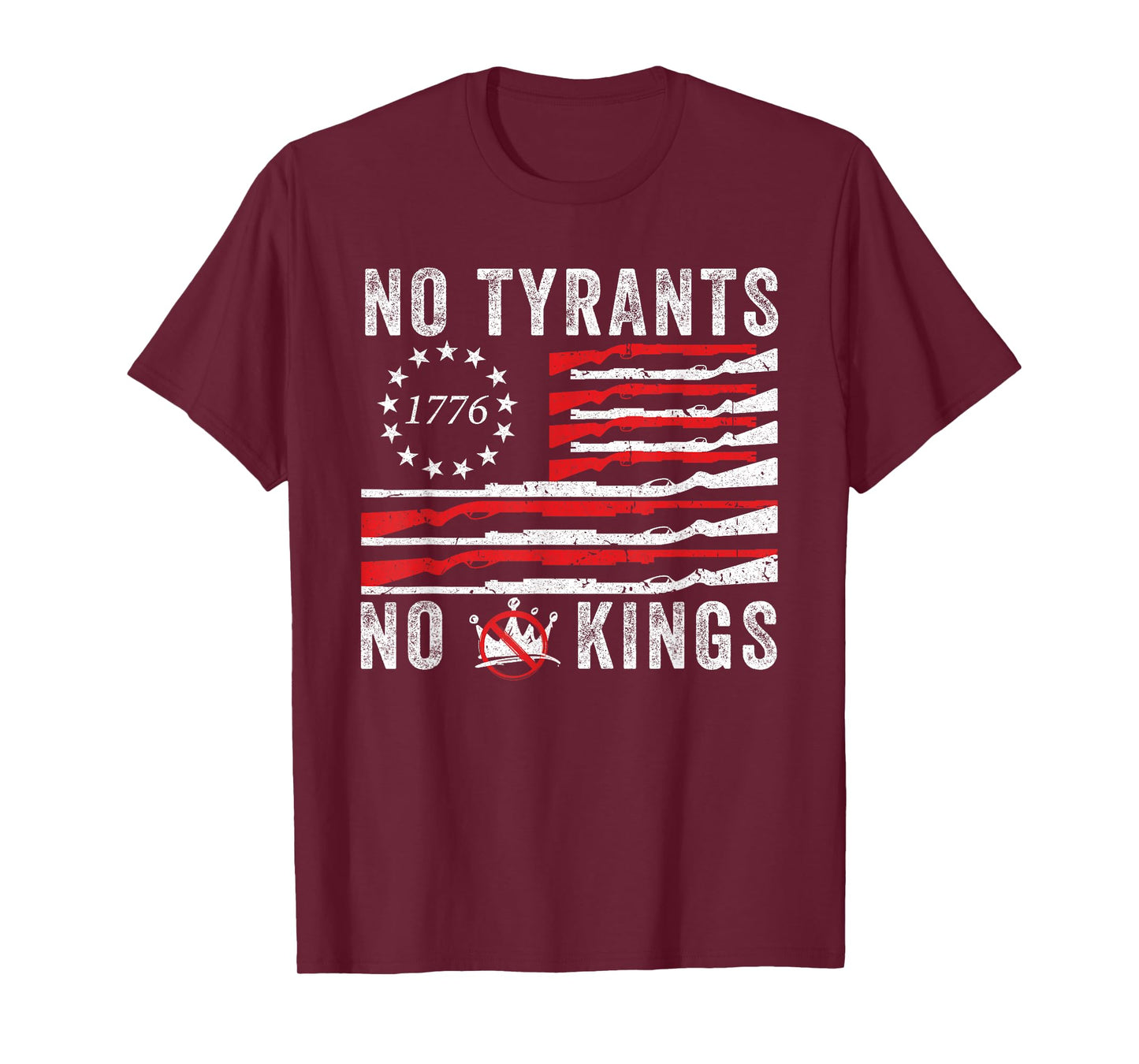 No Tyrants No Kings Liberty 1776 Patriotic T-Shirt