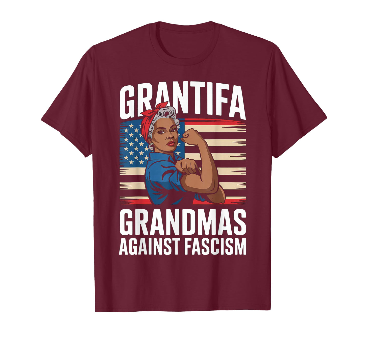 Grantifa Black Grandmas Against Fascism Flag Resist No Kings T-Shirt