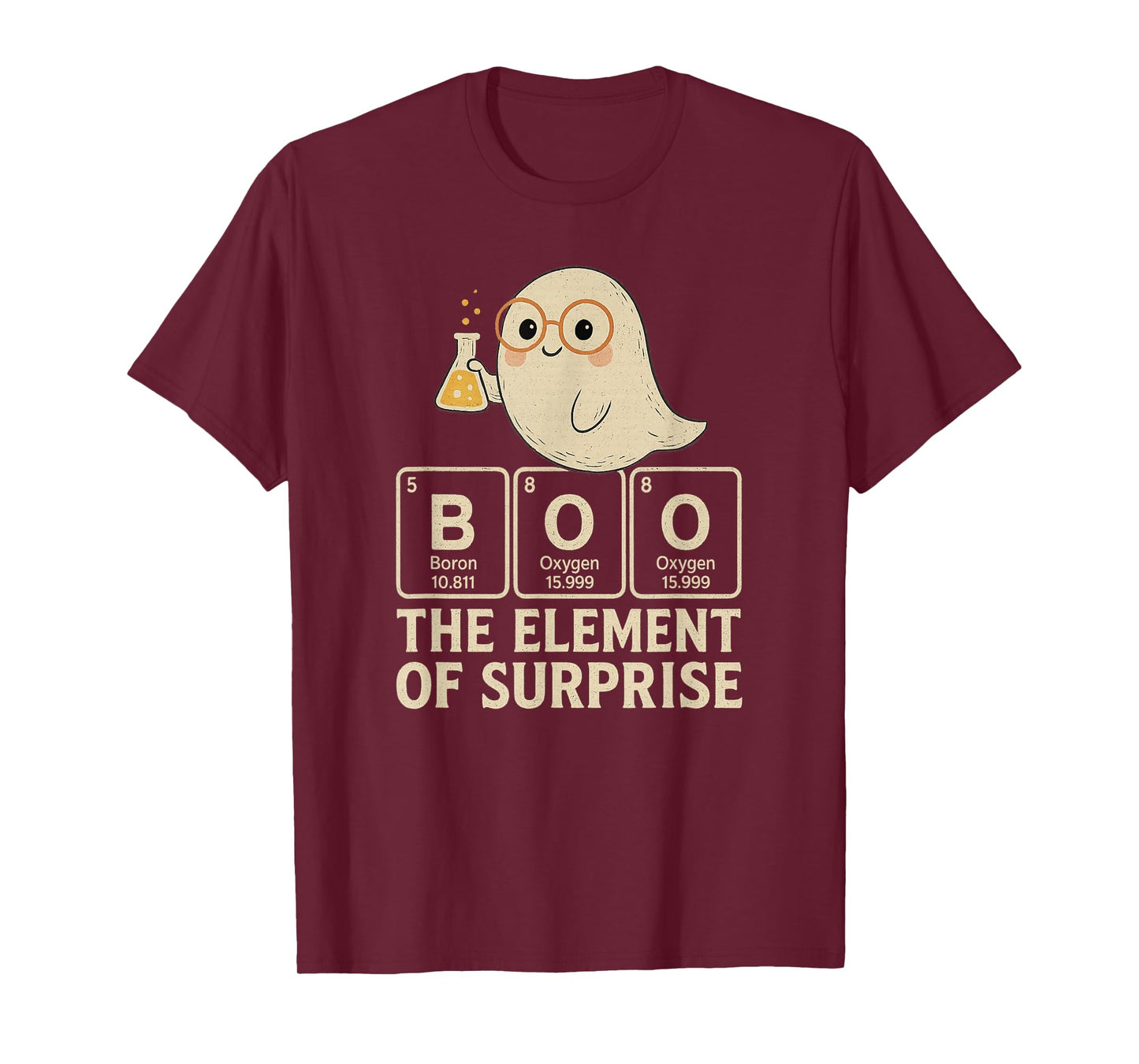 Chemistry Boo The Element of Surprise Cute Chemist Halloween T-Shirt