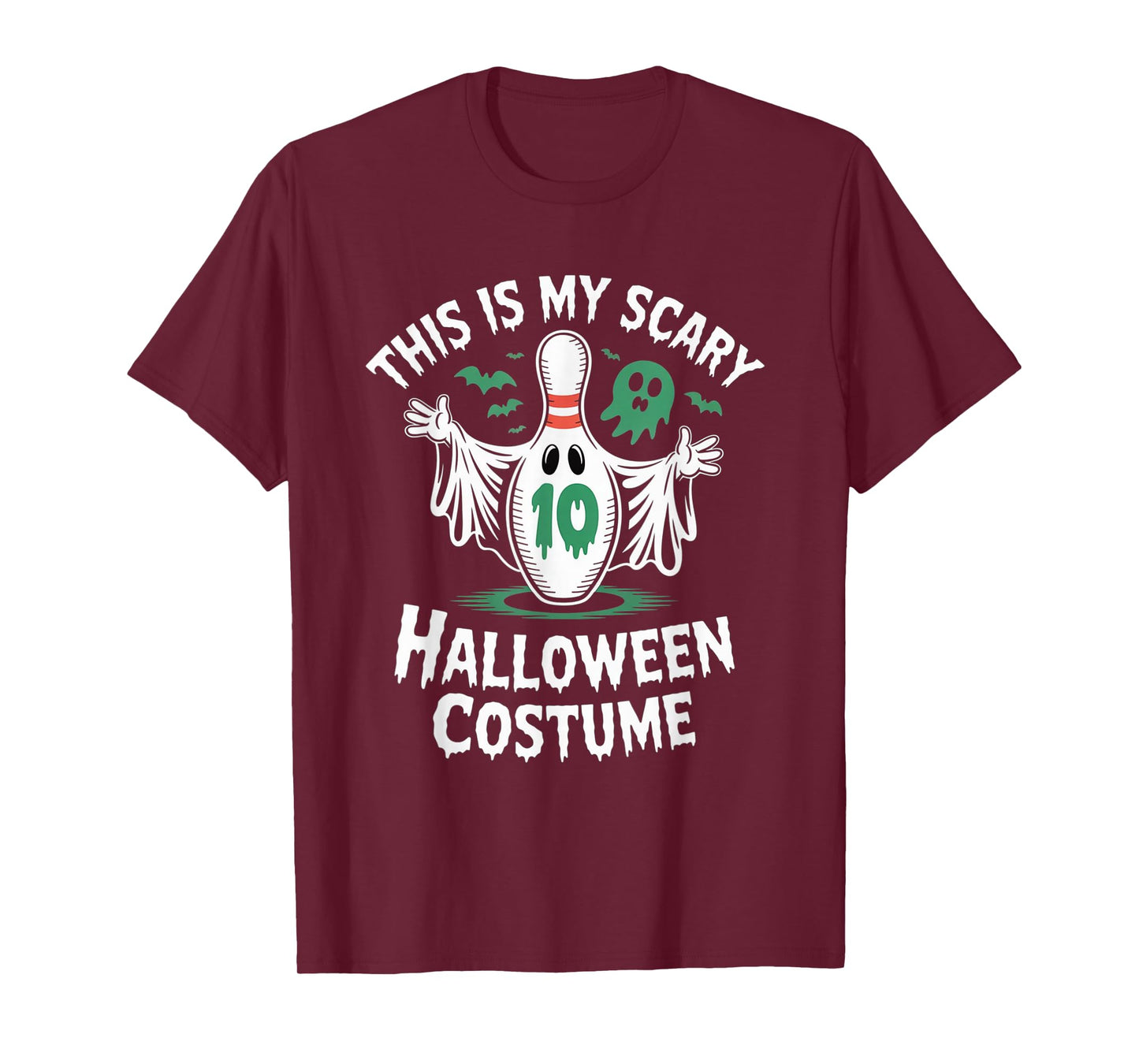 Funny Ghost Bowling League Team Halloween Humor Tee T-Shirt