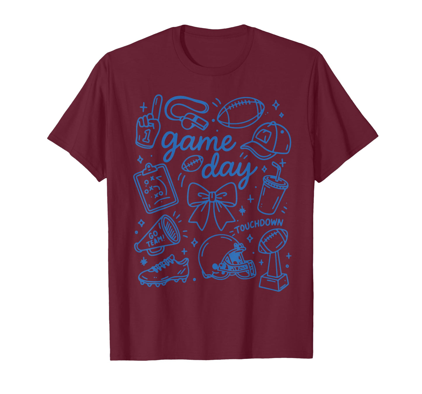 Game Day Vibe Vintage Coquette Bow Football for Women Girl T-Shirt