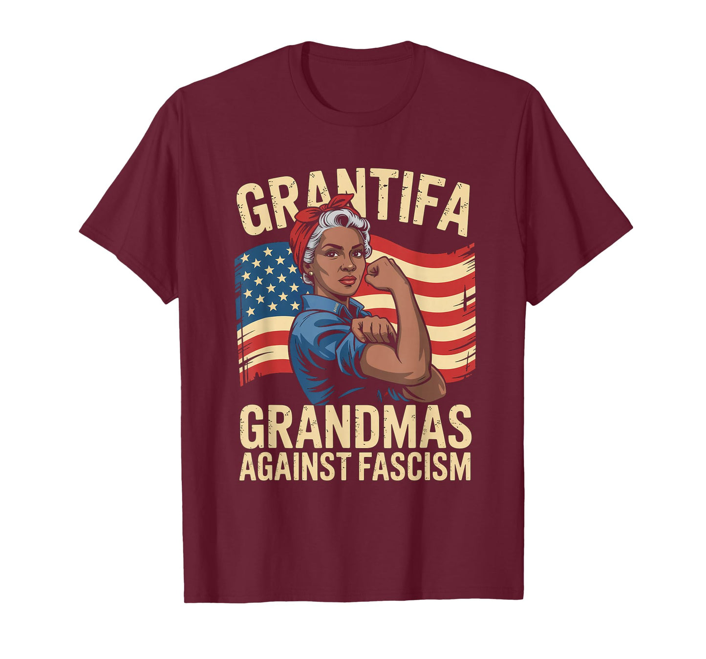 Grantifa Black Grandmas Against Fascism Flag Resist No Kings T-Shirt