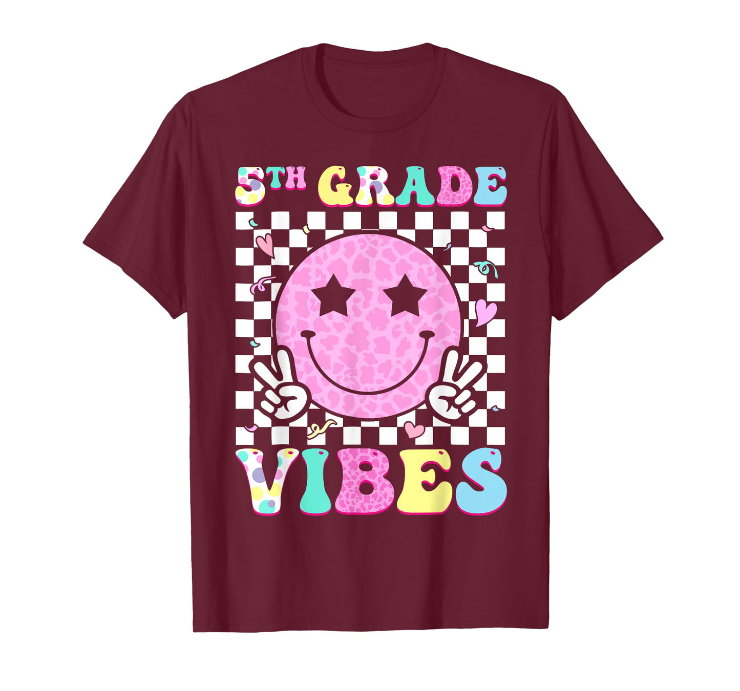 5th Grade Vibes Groovy Back to School Fifth Grade Girls Kids T-Shirt