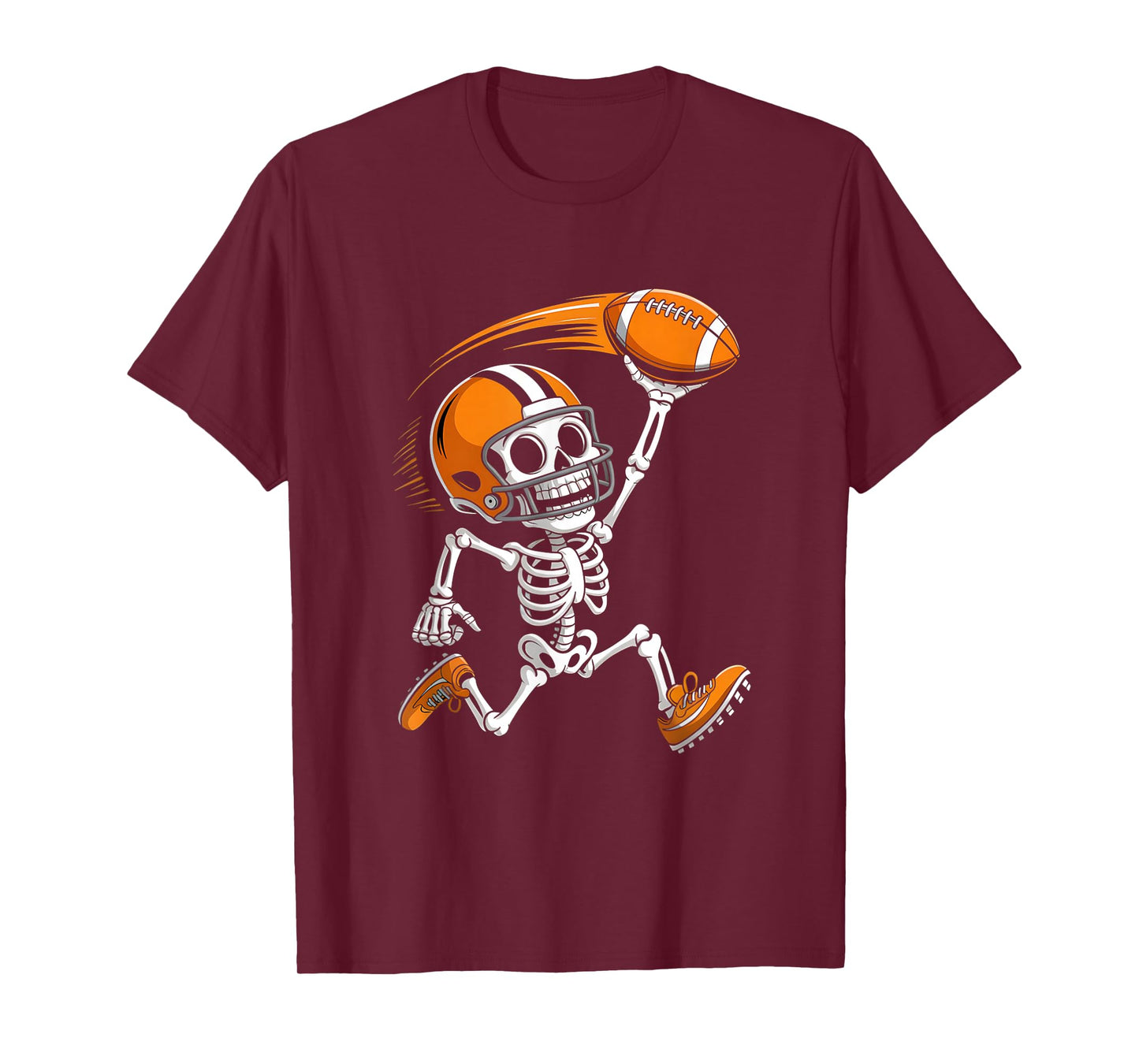 Halloween Skeleton Funny Football Shirt for Teens Boys Men T-Shirt