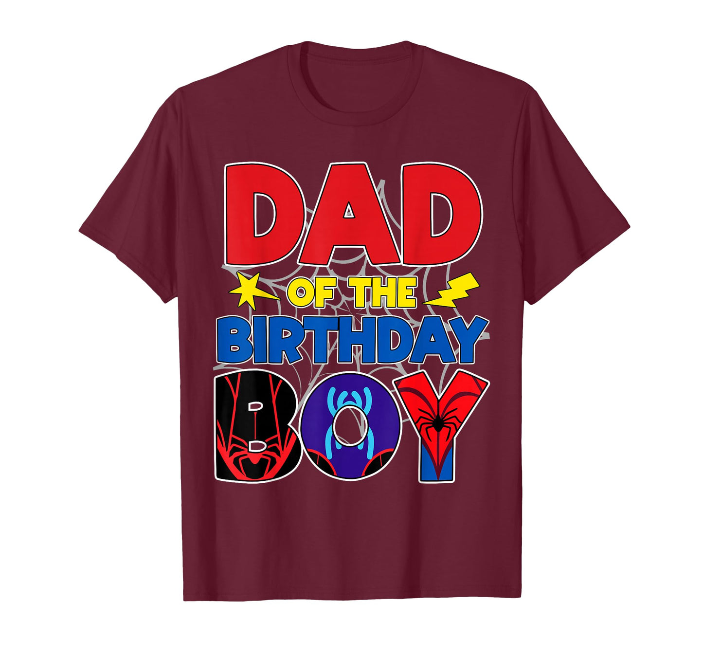 Dad Of The Birthday Boy Matching Spider Family Birthday T-Shirt