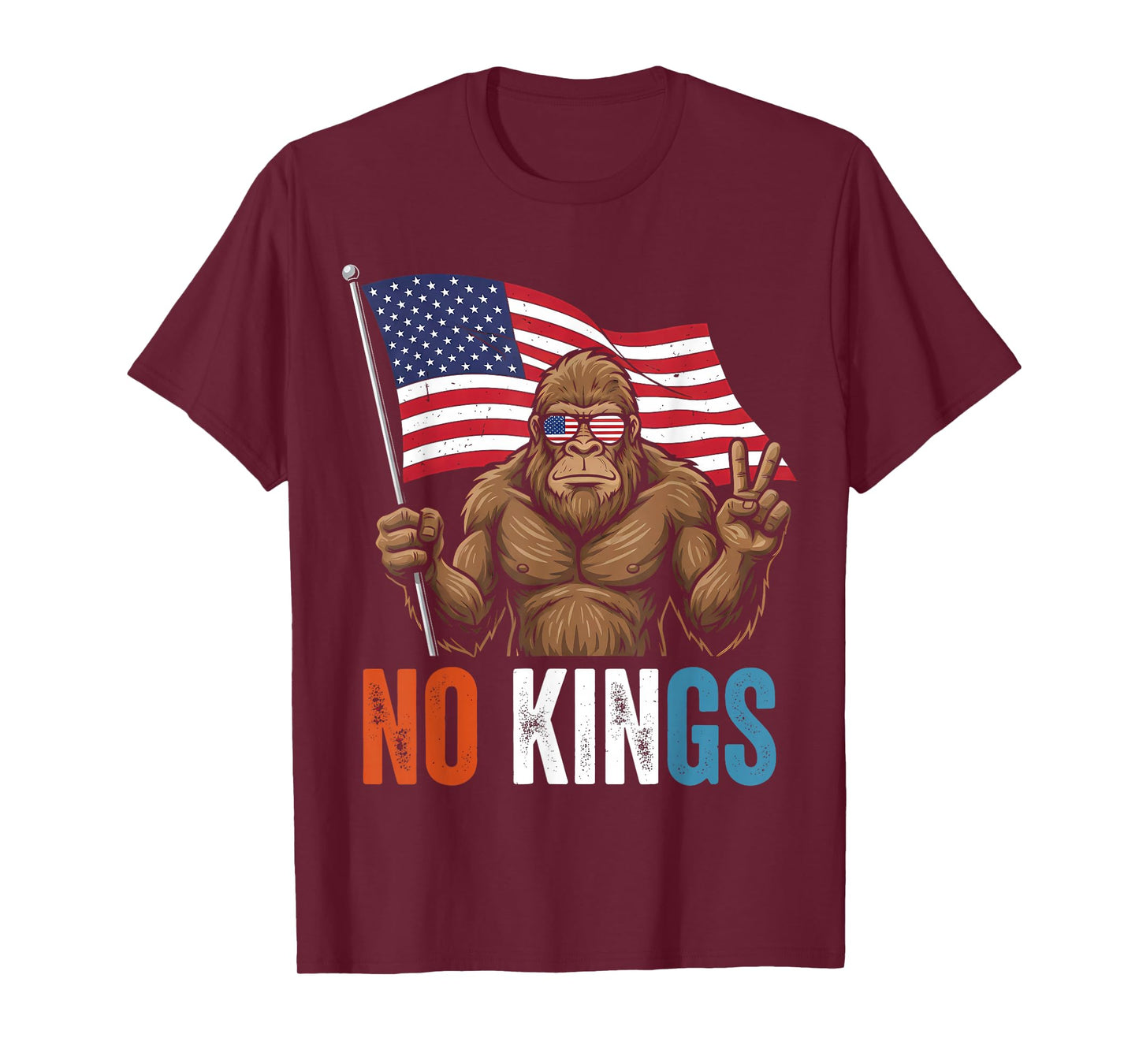 No Kings in America Bigfoot T-Shirt