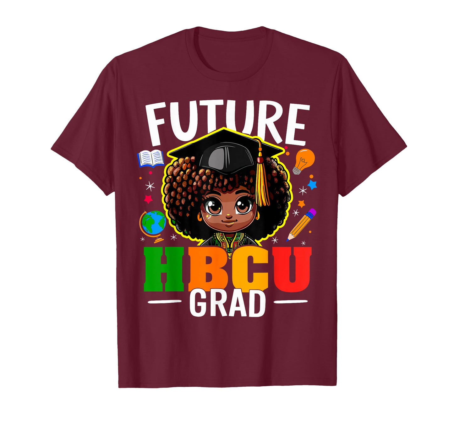 Future Hbcu Grad Kids Afro Girl Black History Month T-Shirt