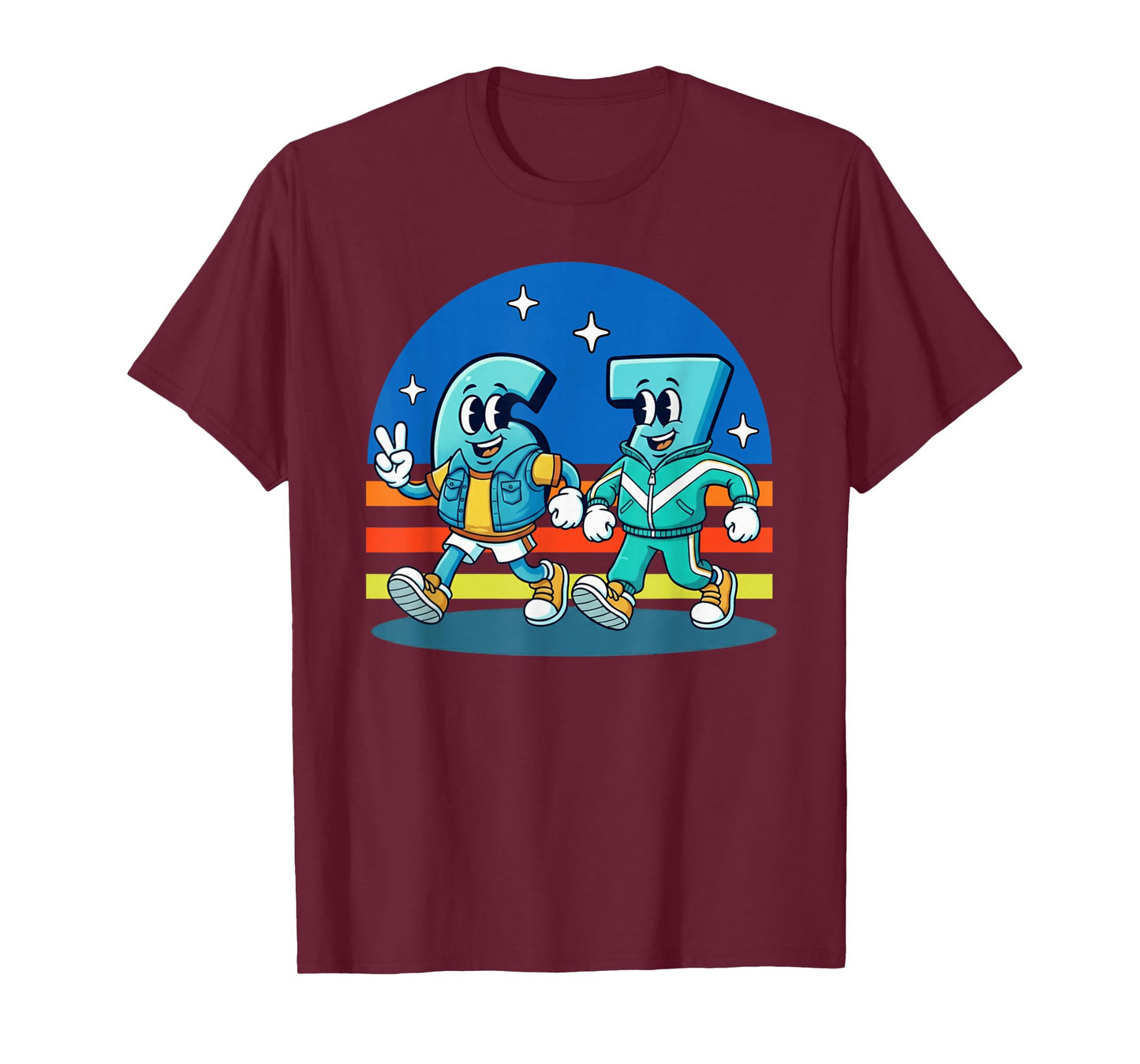 67 Six Seven Fun Trending Meme Funny Design Kids School T-Shirt