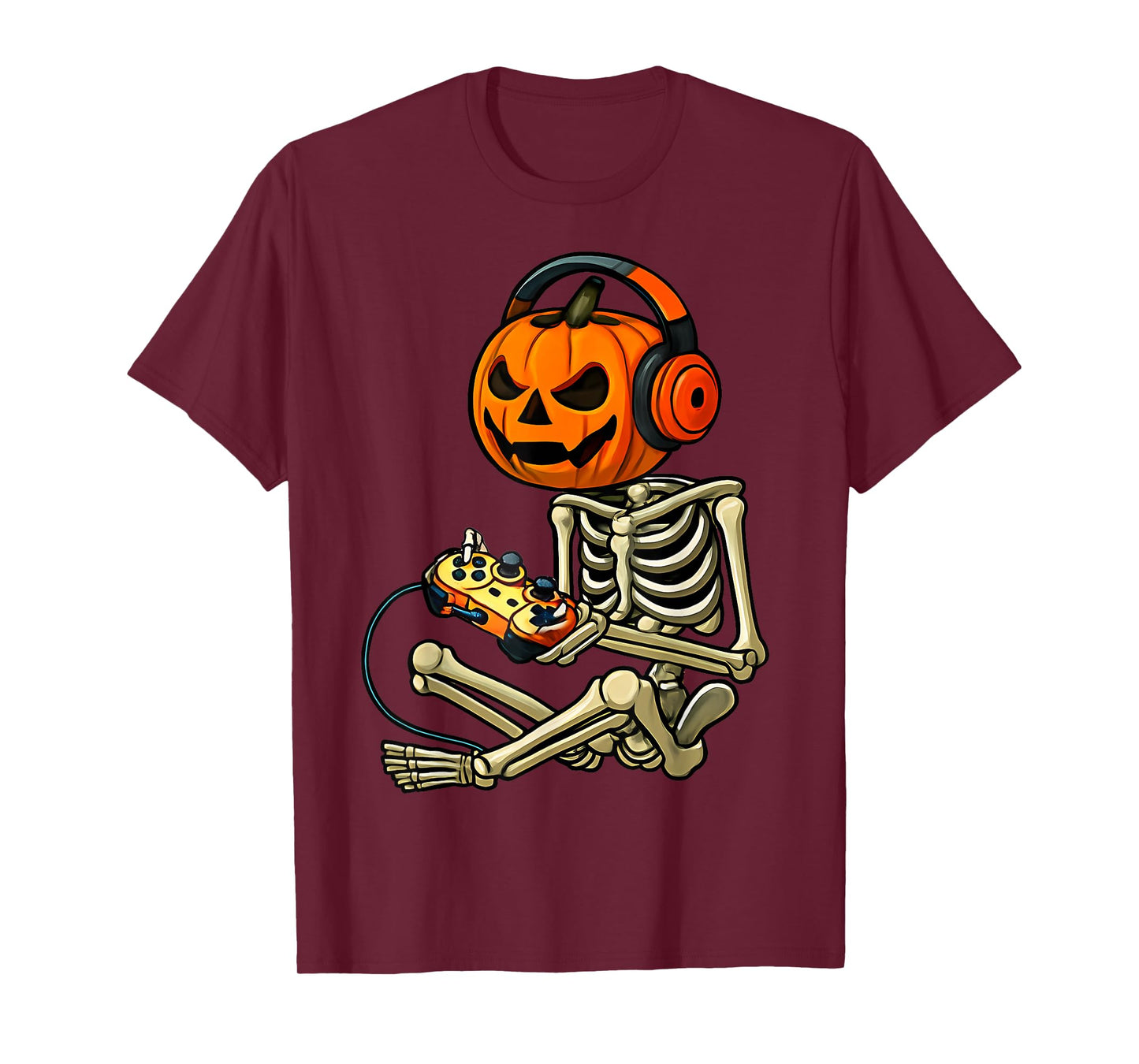 Halloween Boys Video Game Skeleton Pumpkin Jack O Lantern T-Shirt