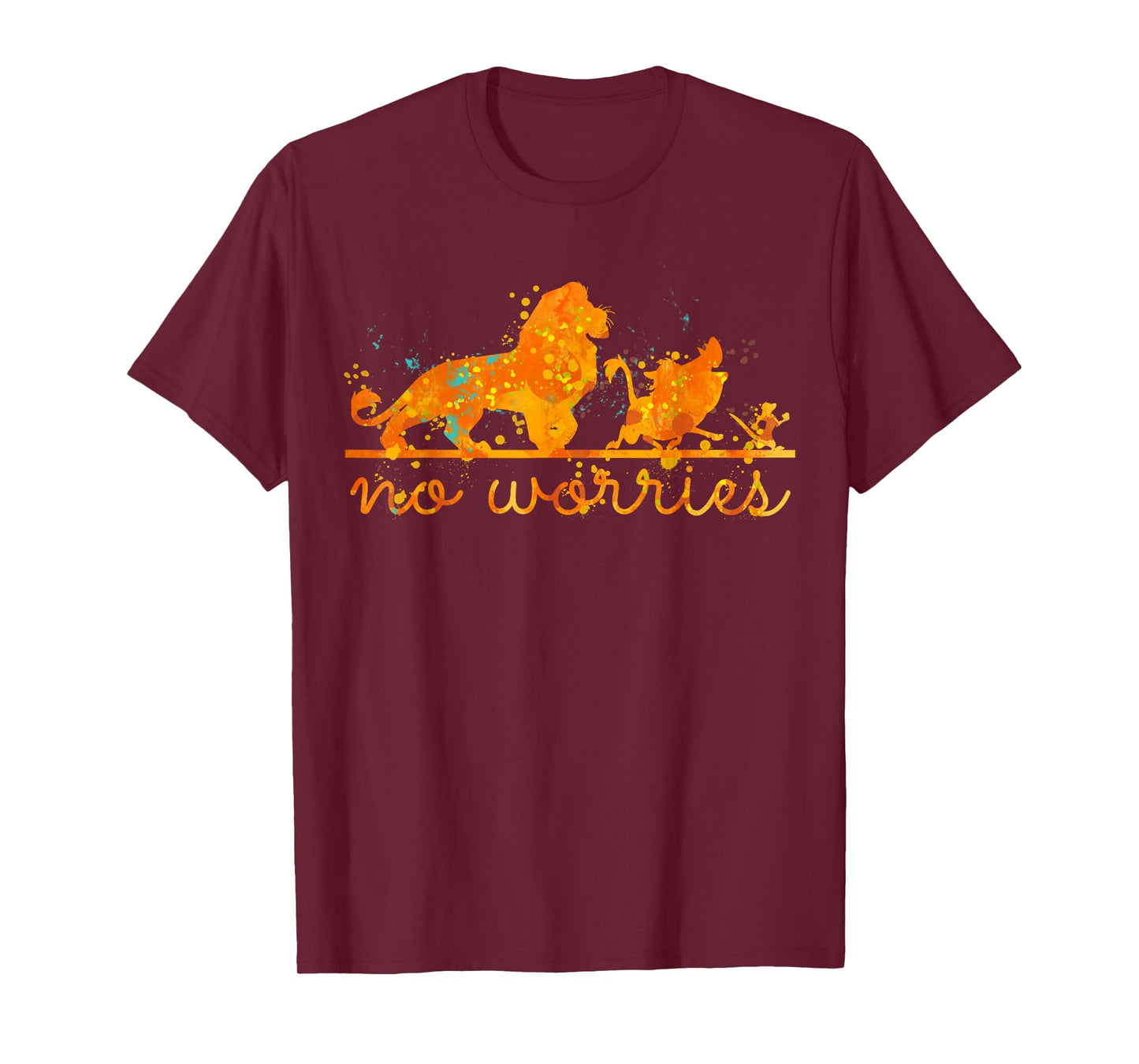 Disney The Lion King Group Shot No Worries Splatter T-Shirt