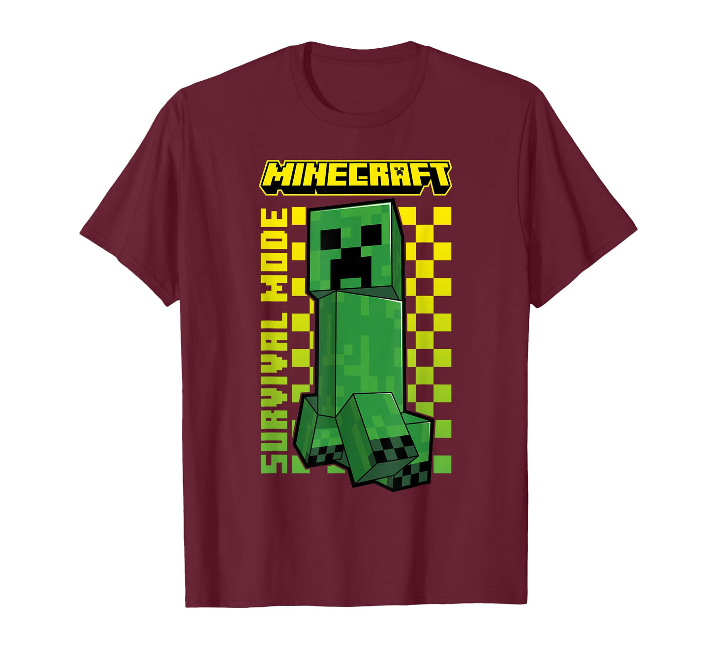Minecraft Yellow Checkered Survival Mode Creeper T-Shirt