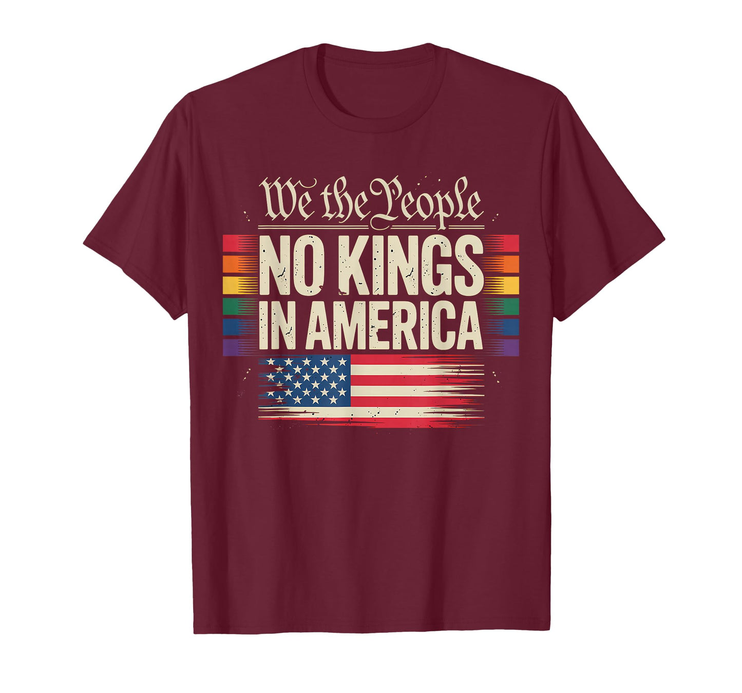 No Kings in America Patriotic Quote T-Shirt