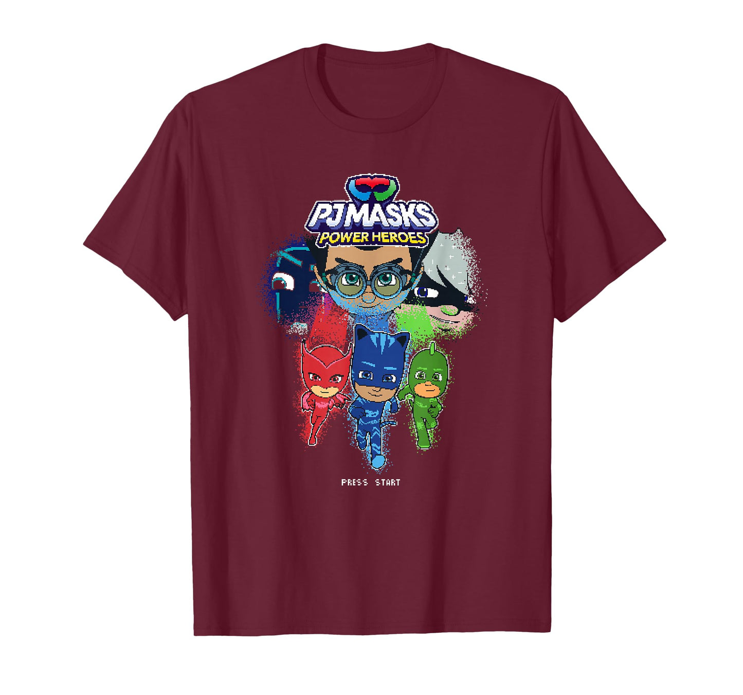 PJ Masks Group Shot Video Game Glitch Logo T-Shirt