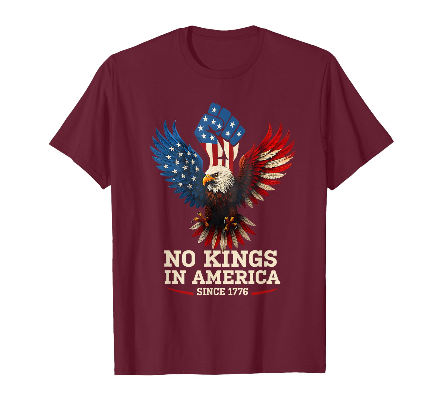 No Kings In America Since 1776 America Flag T-Shirt