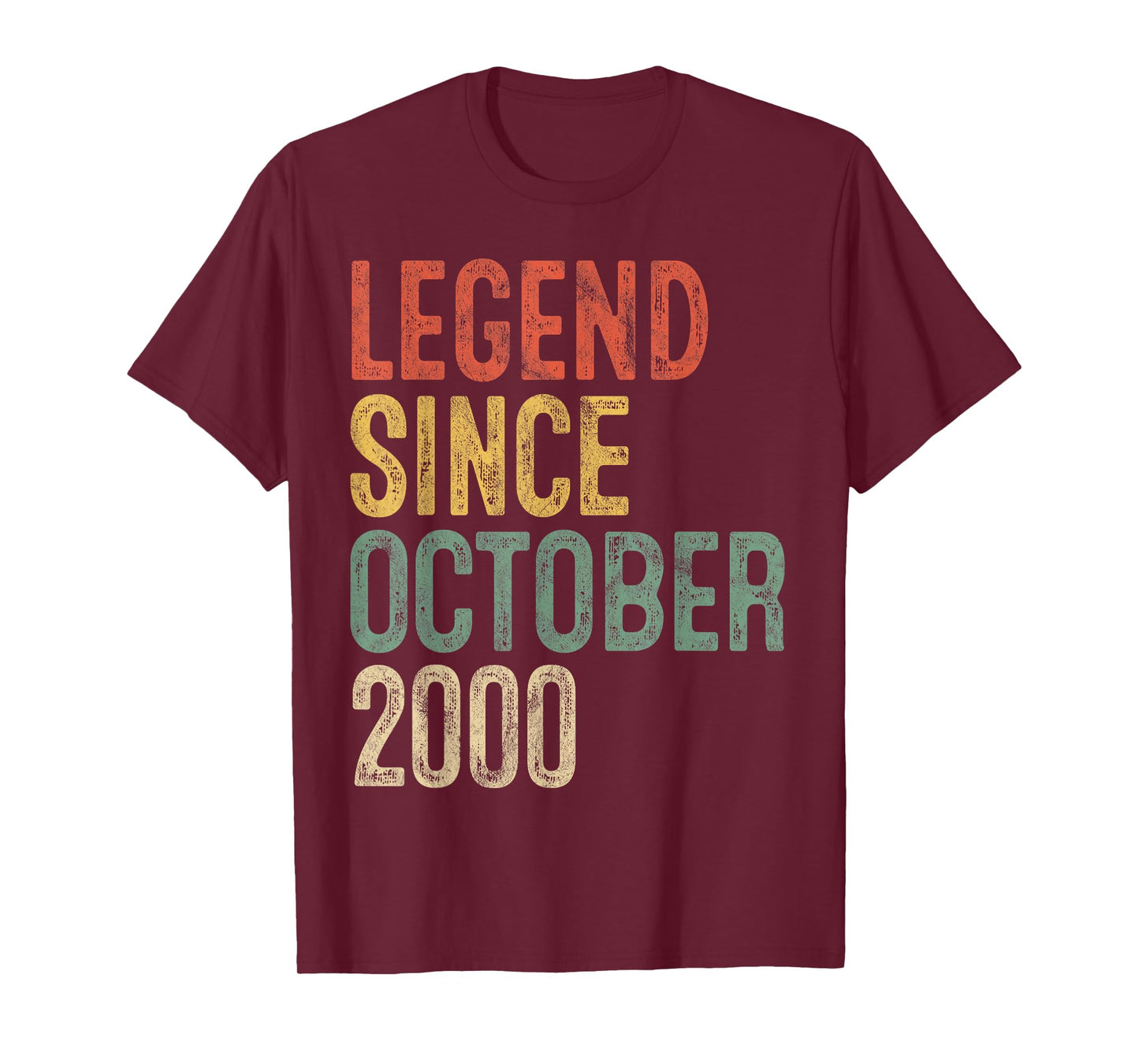 Legend October 2000 25th Birthday Men Women 25 Year Old T-Shirt