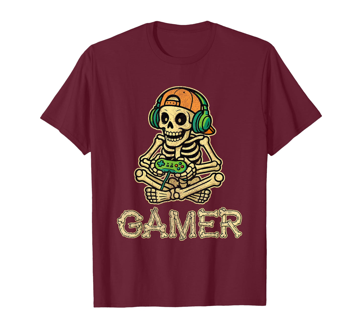 Funny Gamer Skeleton Gamer Teen Boys Video Gaming T-Shirt