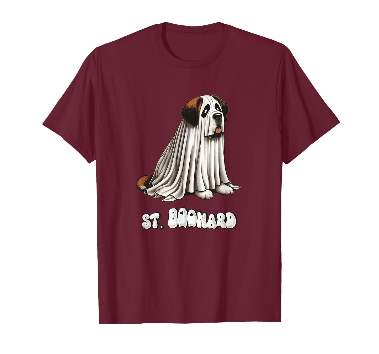 Funny Saint Bernard Halloween Ghost, St. Boonard, Dog Mom T-Shirt