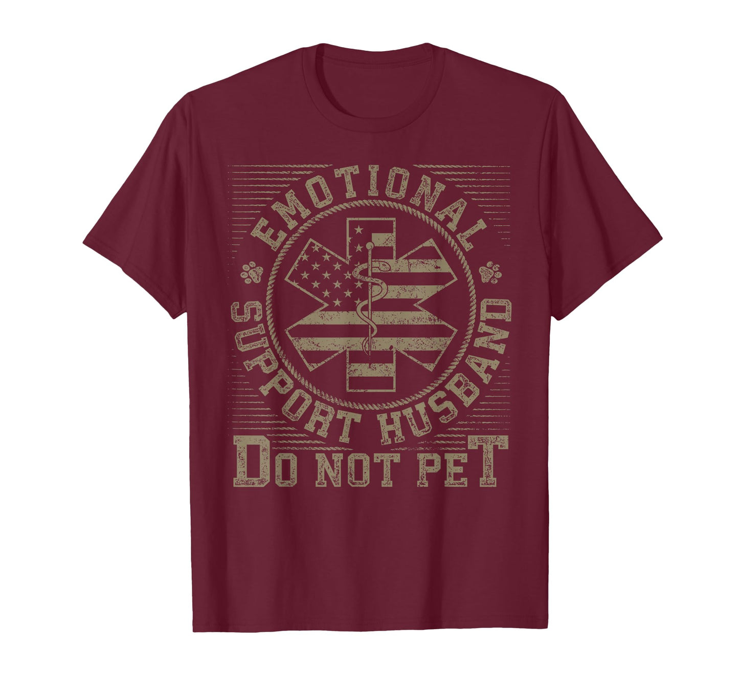 Emotional Support Husband Do Not Pet Funny Dad for Men T-Shirt