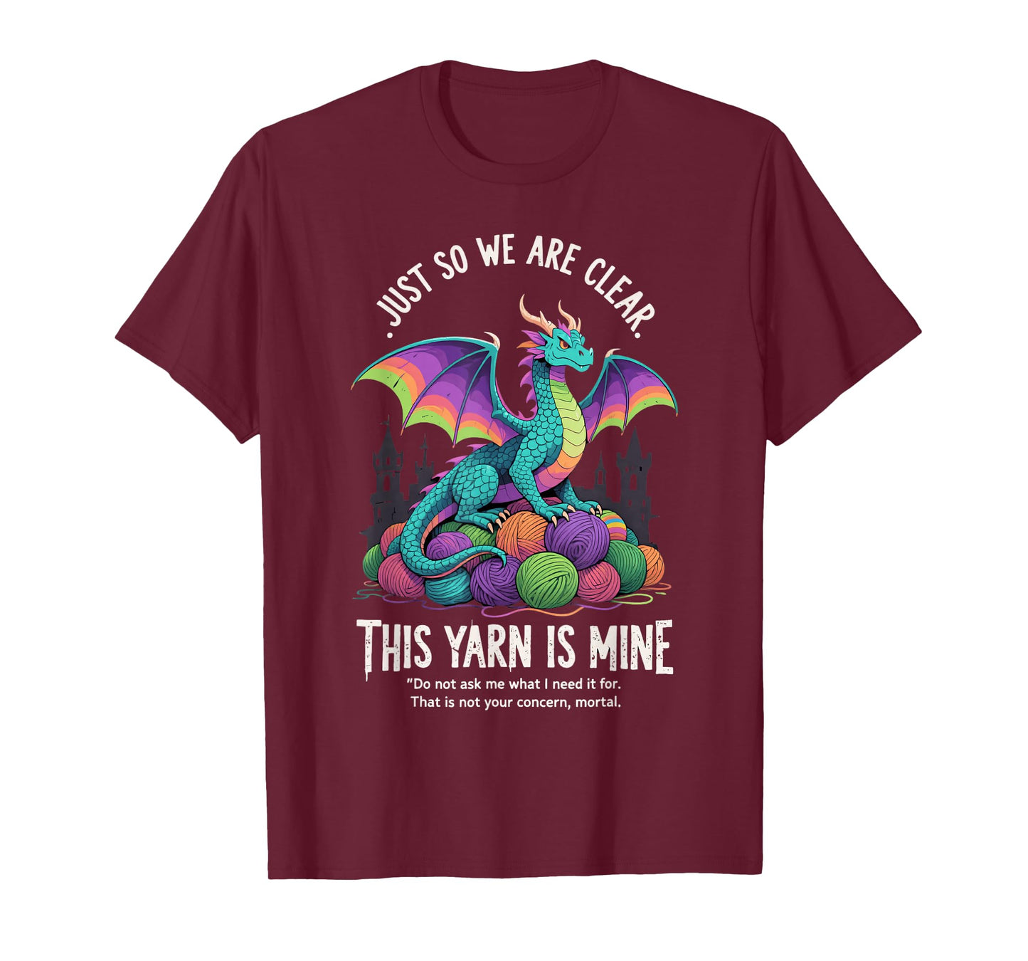 Vintage Funny Yarn Dragon Knitting Crochet Lover T-Shirt