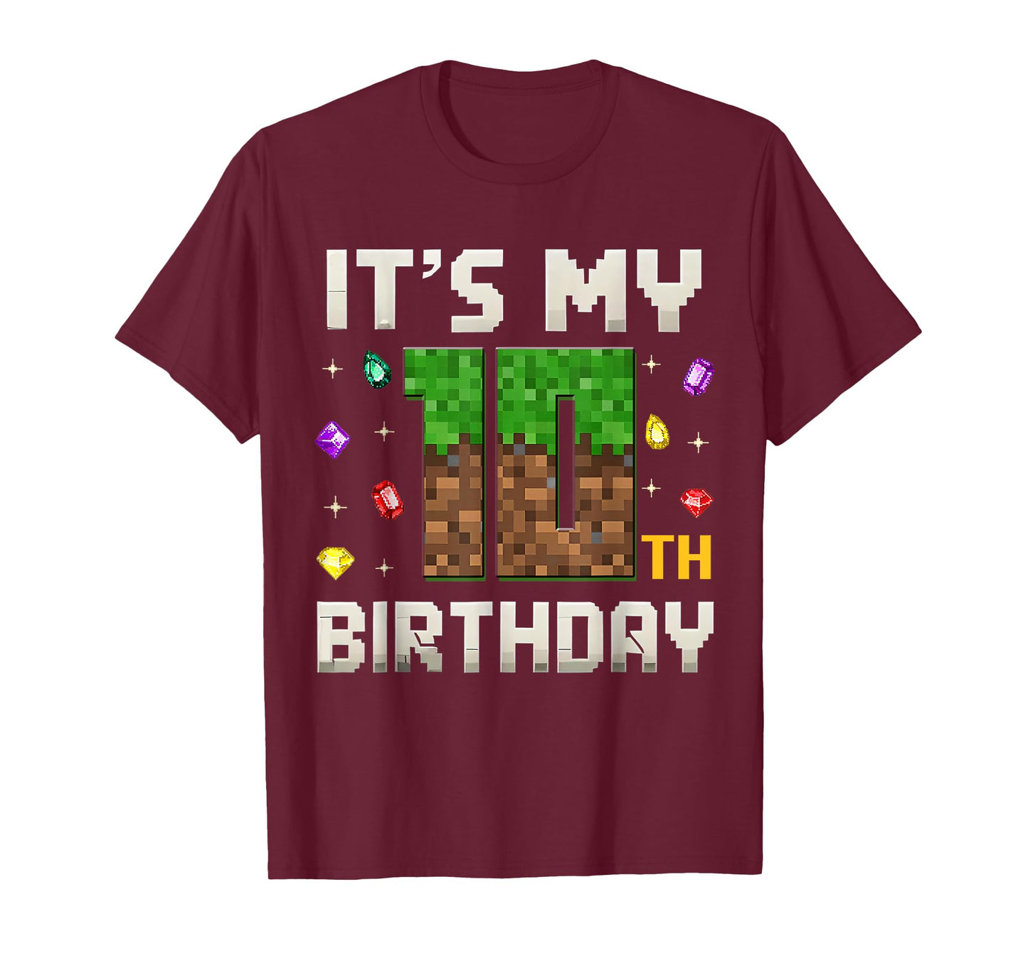 Birthday Boy It's My 10th Birthday Video Gamer Pixel Number T-Shirt