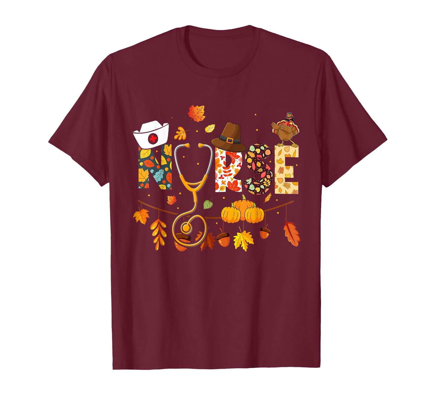 Nurse Thanksgiving Shirt Health Worker Nursing Fall Turkey T-Shirt