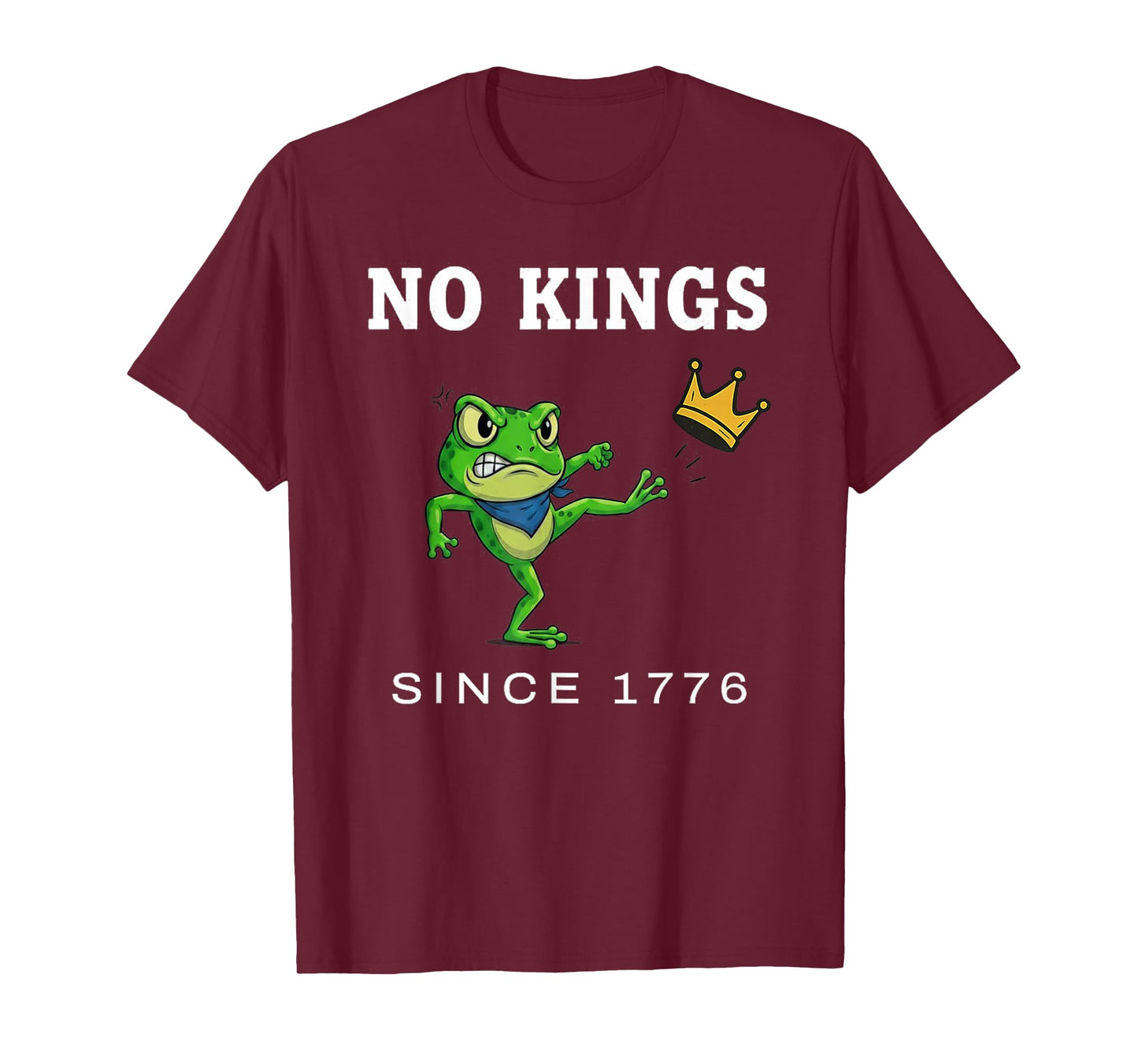 No Kings Since 1776 Portland Frog Kicking Crown T-Shirt