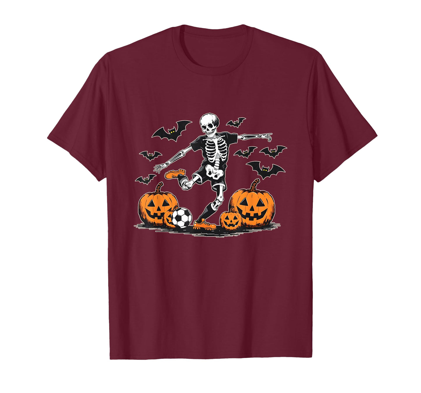 Funny Skeleton Soccer Men Boys Kids Halloween Costume T-Shirt