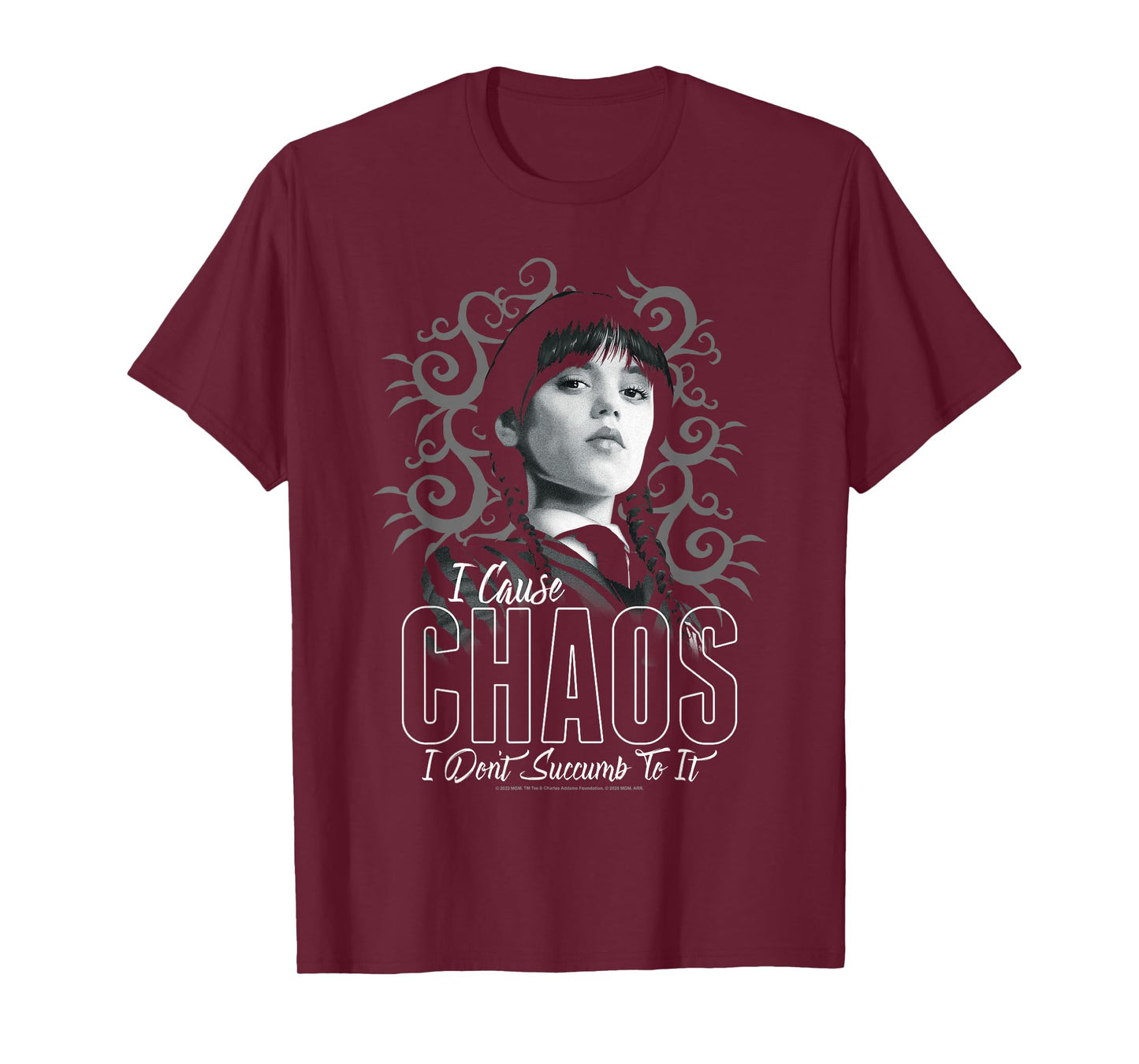 Wednesday I Cause Chaos I Don't Succumb To It Portrait T-Shirt